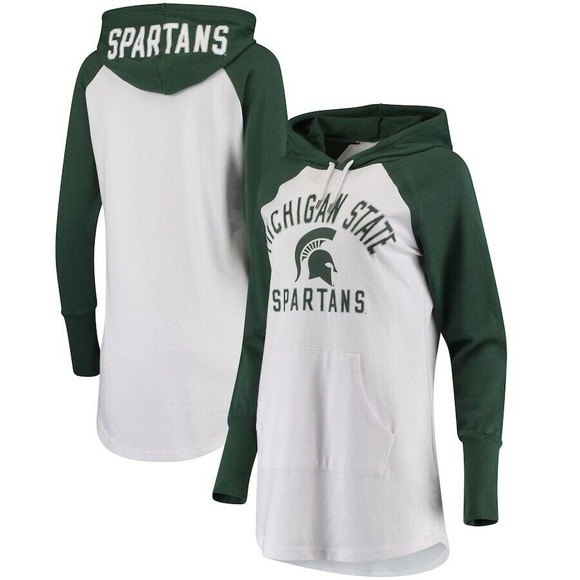 Women's G-III 4Her by Carl Banks White/Green Michigan State Spartans  Size S NWT - Picture 1 of 7